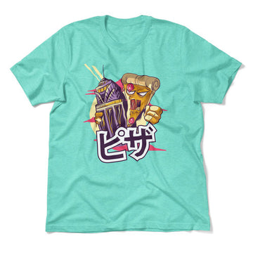 Pizza Kong Men/Unisex T-Shirt in Heather Sea Green color